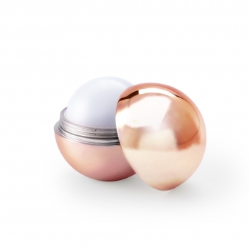 Esfera bálsamo labial SPF15 colores dorado plateado oro rosa aroma vainilla