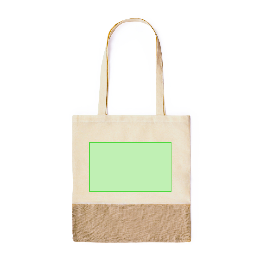 Bolsa de algodón 120 g/m² línea nature asas largas 38×42 cm