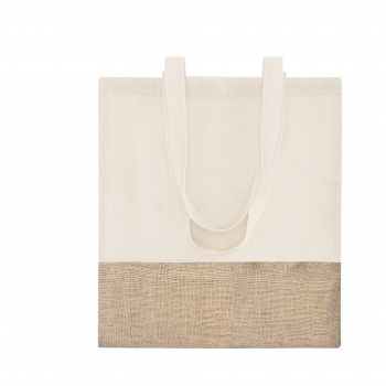 Bolsa de algodón 120 g/m² línea nature asas largas 38×42 cm