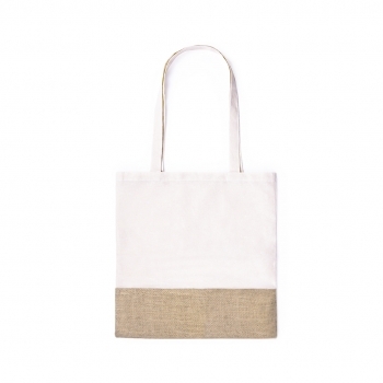 Bolsa de algodón 120 g/m² línea nature asas largas 38×42 cm