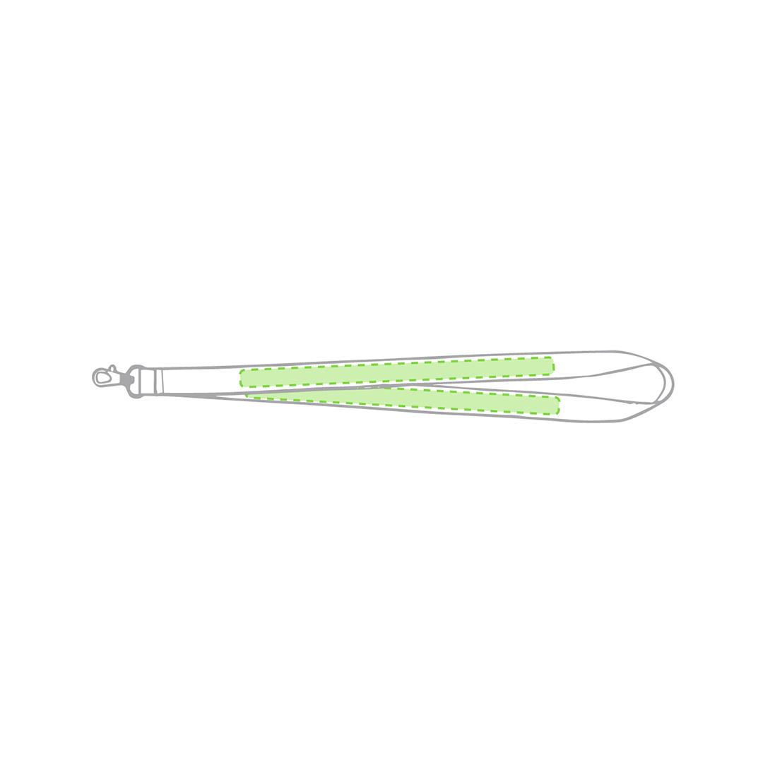 Lanyard de poliéster con cierre de seguridad en cuello y mosquetón metálico en gama de colores vivos