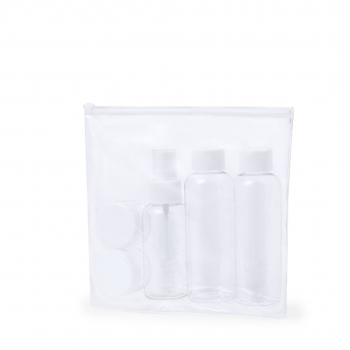 Neceser de viaje transparente de PVC 5 accesorios