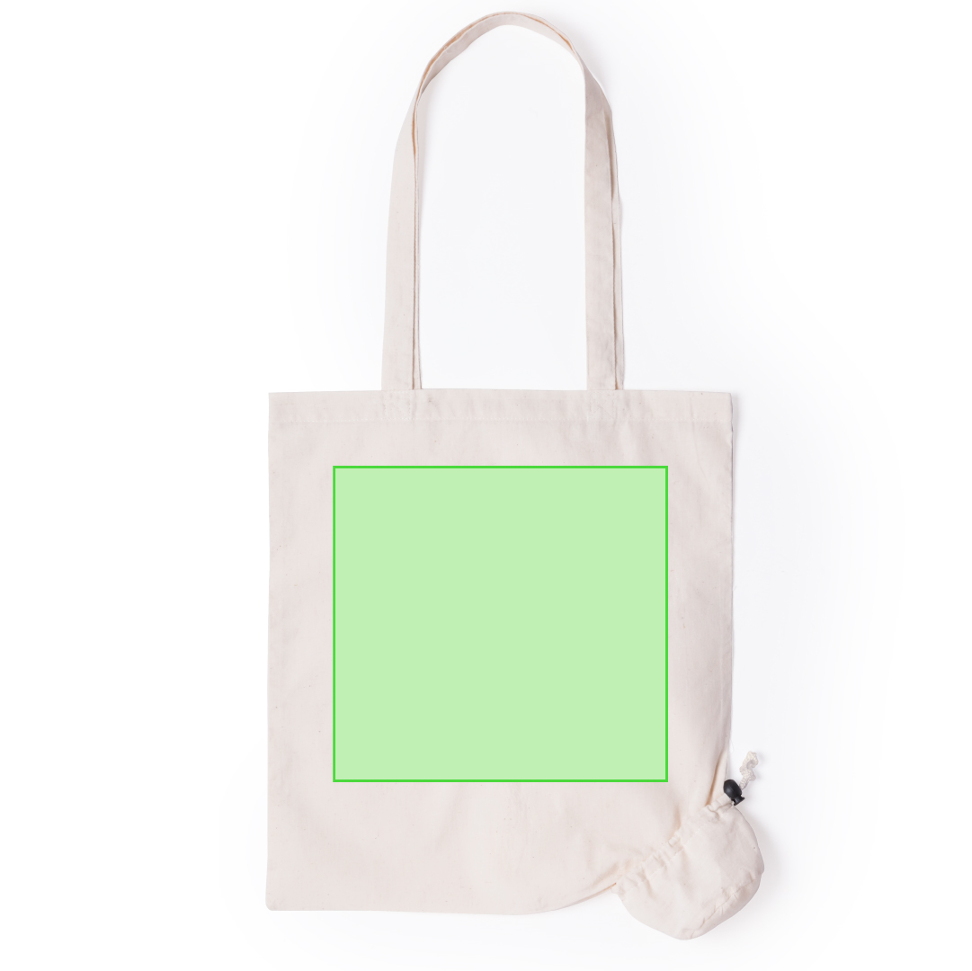 Bolsa plegable de algodón 105 g/m² con cordón de ajuste