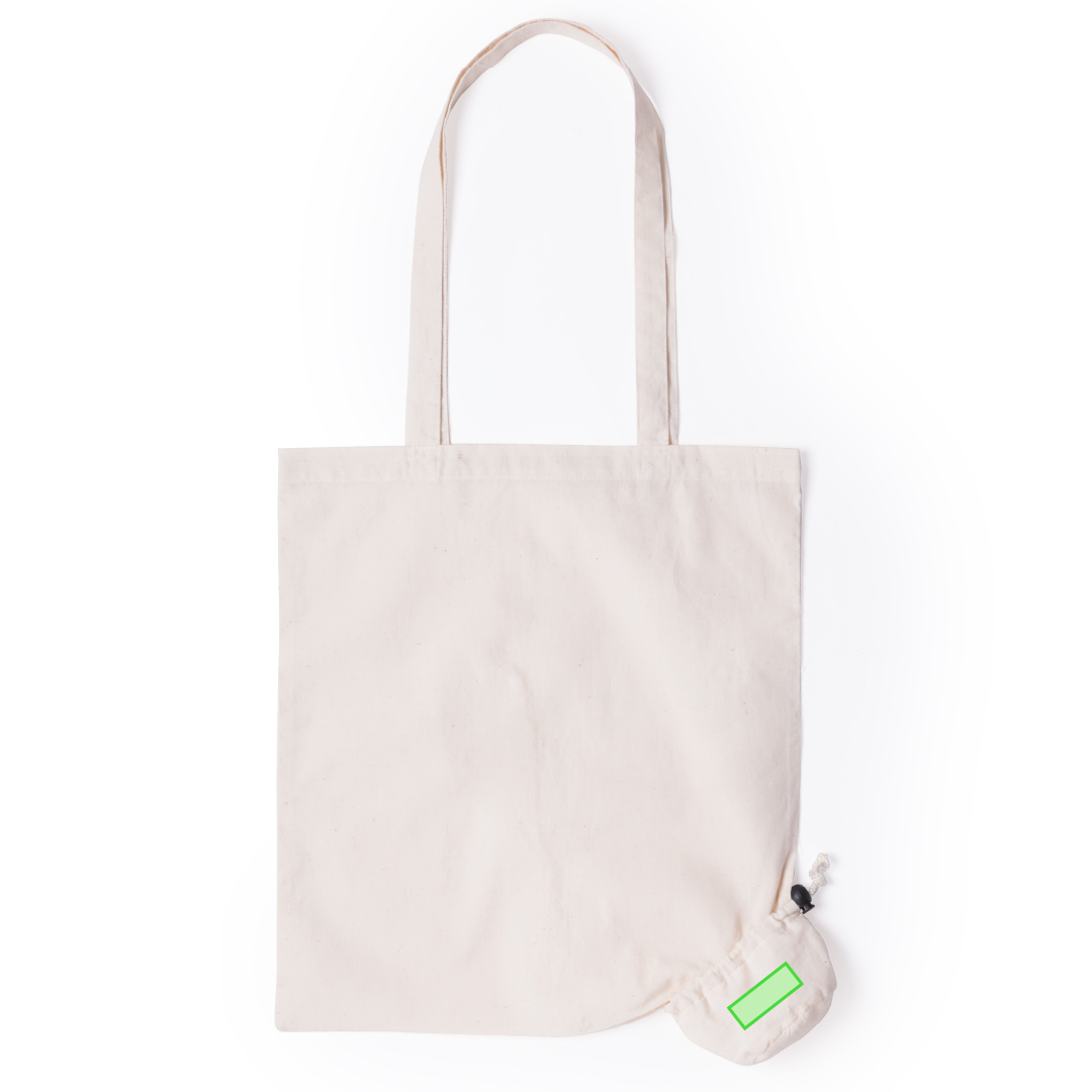 Bolsa plegable de algodón 105 g/m² con cordón de ajuste