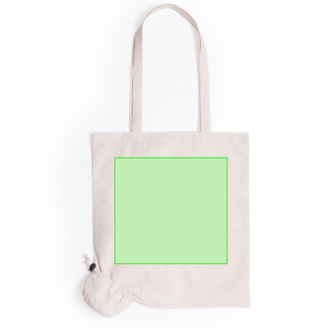 Bolsa plegable de algodón 105 g/m² con cordón de ajuste