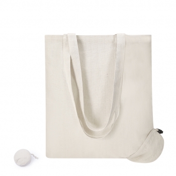 Bolsa plegable de algodón 105 g/m² con cordón de ajuste