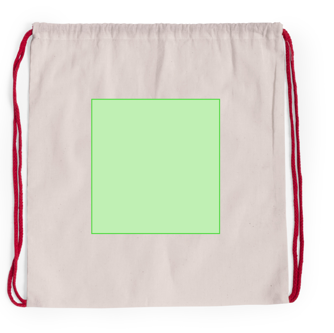 Mochila de cuerdas de algodón 100% 120 g/m² en color crudo con cordones trenzados en colores