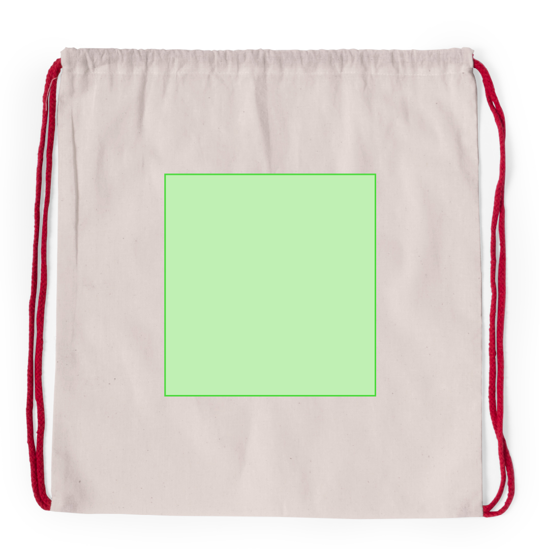 Mochila de cuerdas de algodón 100% 120 g/m² en color crudo con cordones trenzados en colores