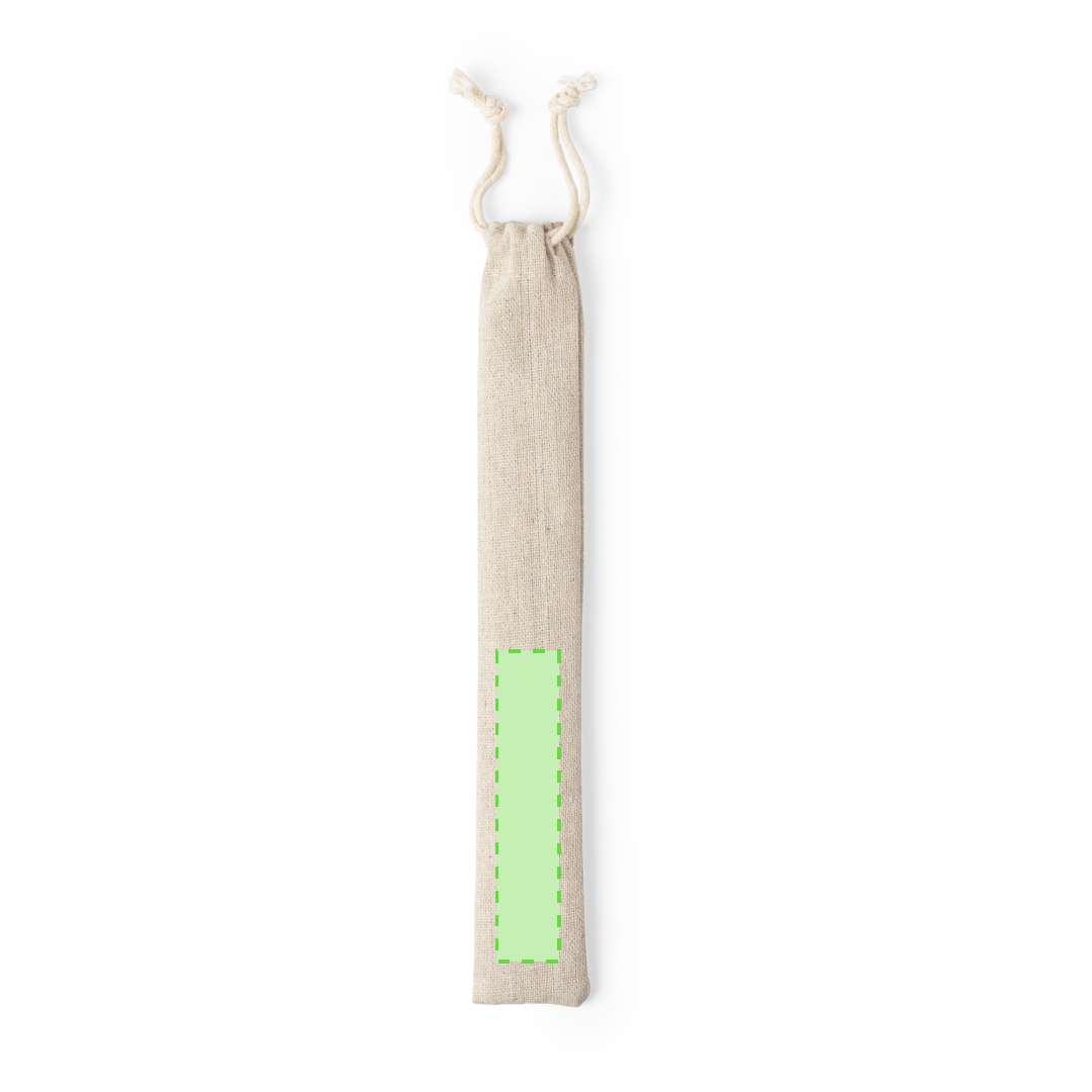 Set 2 pajitas reutilizables de acero inox con limpiador — en bolsita de algodón con cordón autocierre