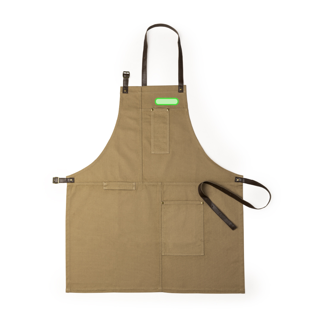 Delantal de cocina de algodón canvas y PU 340 g/m²