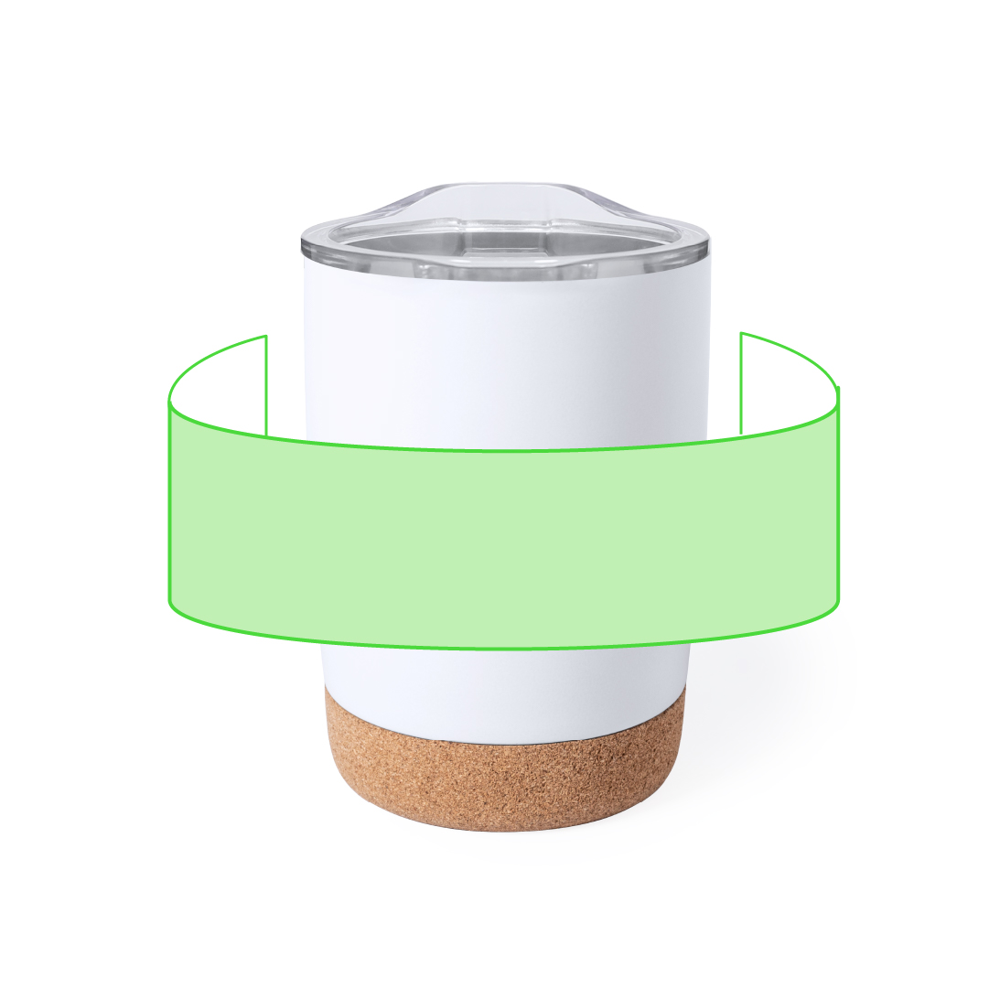Vaso térmico de acero inoxidable con base de corcho 380 ml