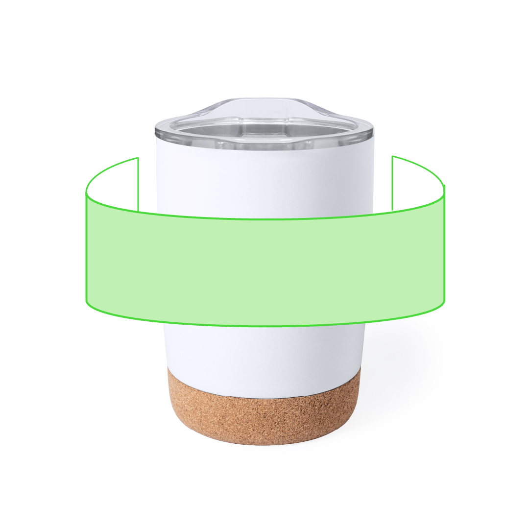 Vaso térmico de acero inoxidable con base de corcho 380 ml