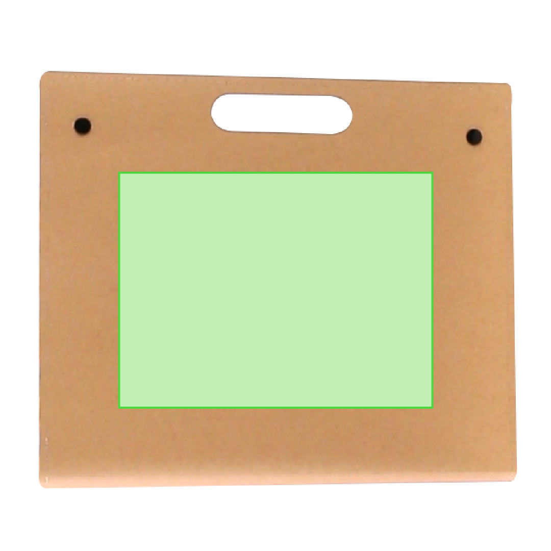 Carpeta de cartón reciclado con bloc, 25 notas adhesivas y 125 mini flags