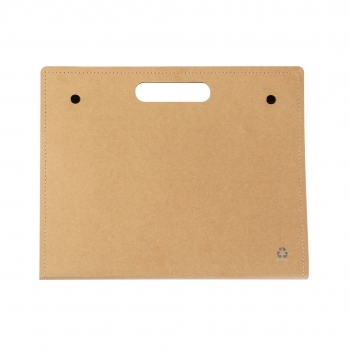 Carpeta de cartón reciclado con bloc, 25 notas adhesivas y 125 mini flags