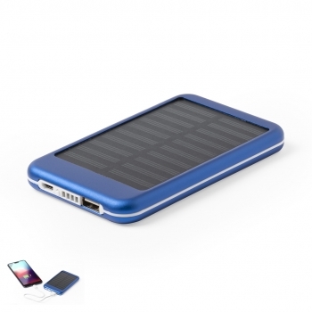 Powerbank solar de aluminio de 4000 mAh con panel fotovoltaico integrado