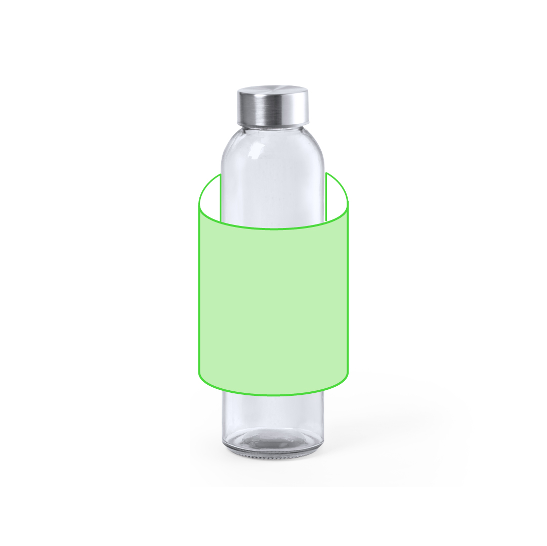 Botella de cristal clásica con tapa de acero inoxidable 500 ml