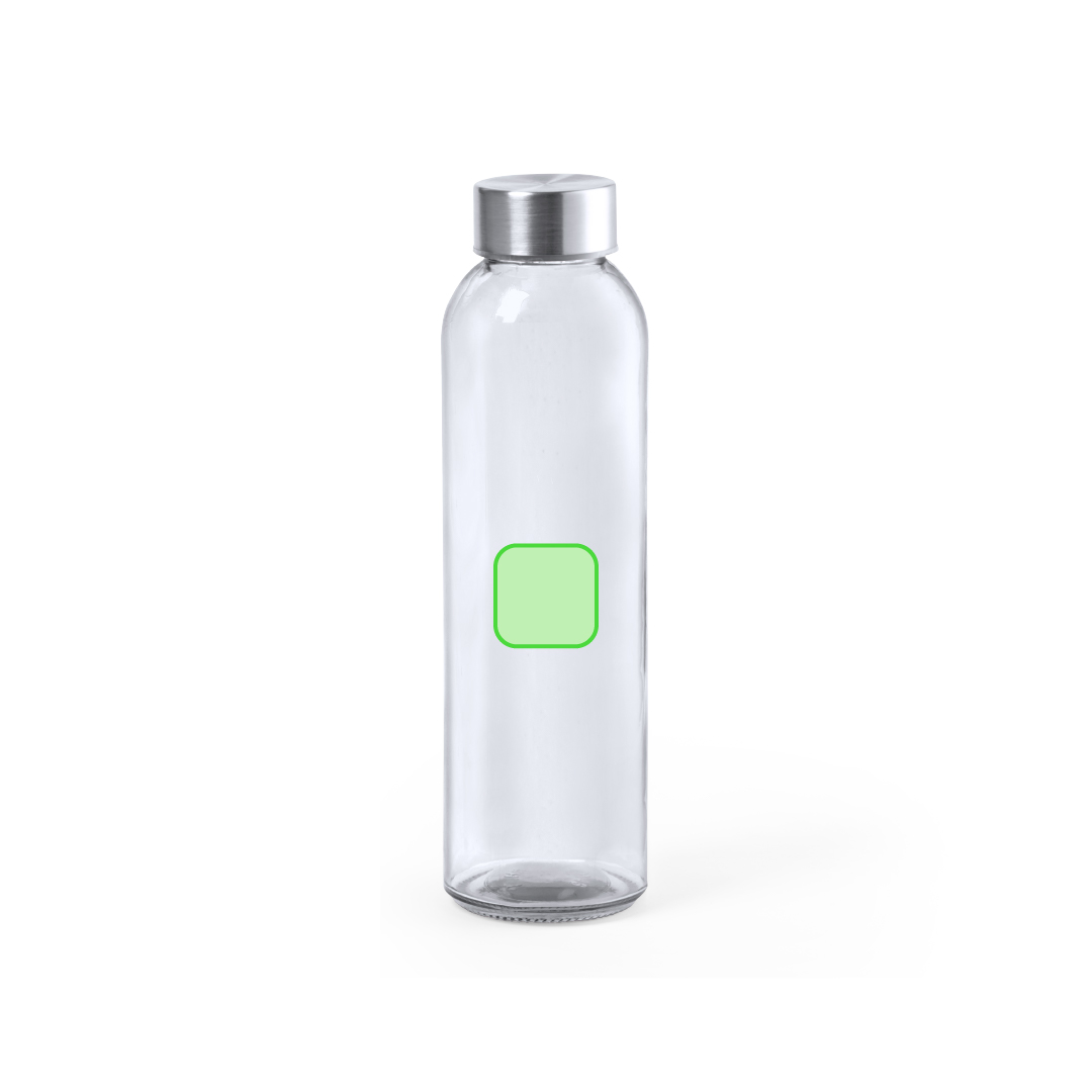 Botella de cristal clásica con tapa de acero inoxidable 500 ml