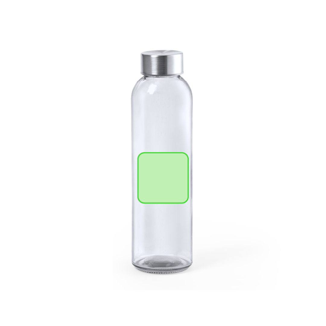 Botella de cristal clásica con tapa de acero inoxidable 500 ml