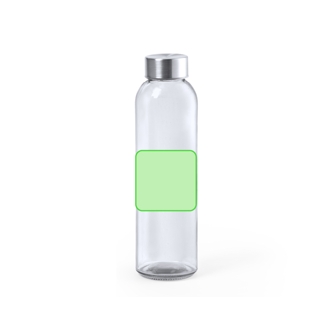 Botella de cristal clásica con tapa de acero inoxidable 500 ml