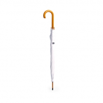 Paraguas de línea nature en pongee RPET 190T con mango y caña de madera natural