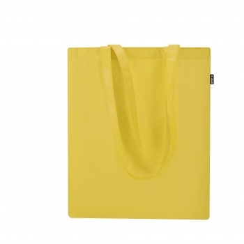 Bolsa de RPET asas largas 37×41 cm con etiqueta sostenible