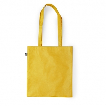 Bolsa de RPET asas largas 37×41 cm con etiqueta sostenible