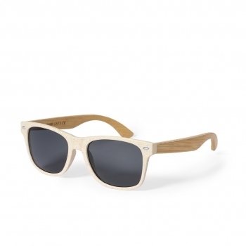 Gafas de sol de línea nature UV400 con montura en fibra de bambú y patillas en bambú — lentes tintadas a juego