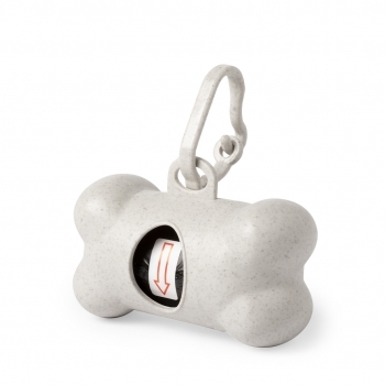 Dispensador fibra bambú bolsas biodegradables 15 unidades sostenible mascotas