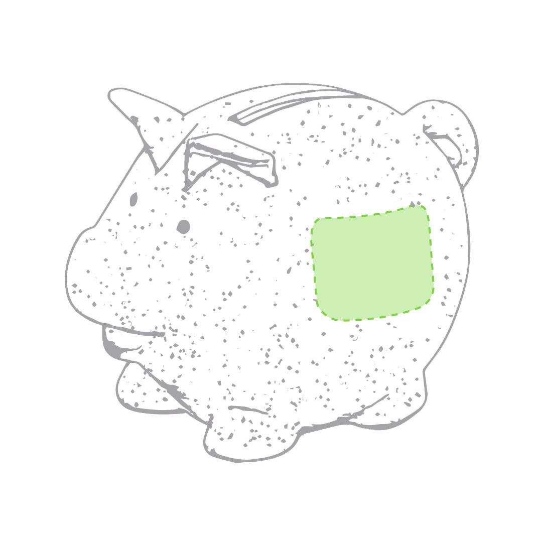 Hucha cerdito de fibra de bambú línea nature ahorro sostenible