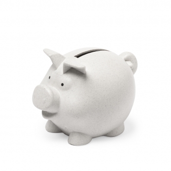 Hucha cerdito de fibra de bambú línea nature ahorro sostenible