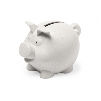 Hucha cerdito de fibra de bambú línea nature ahorro sostenible