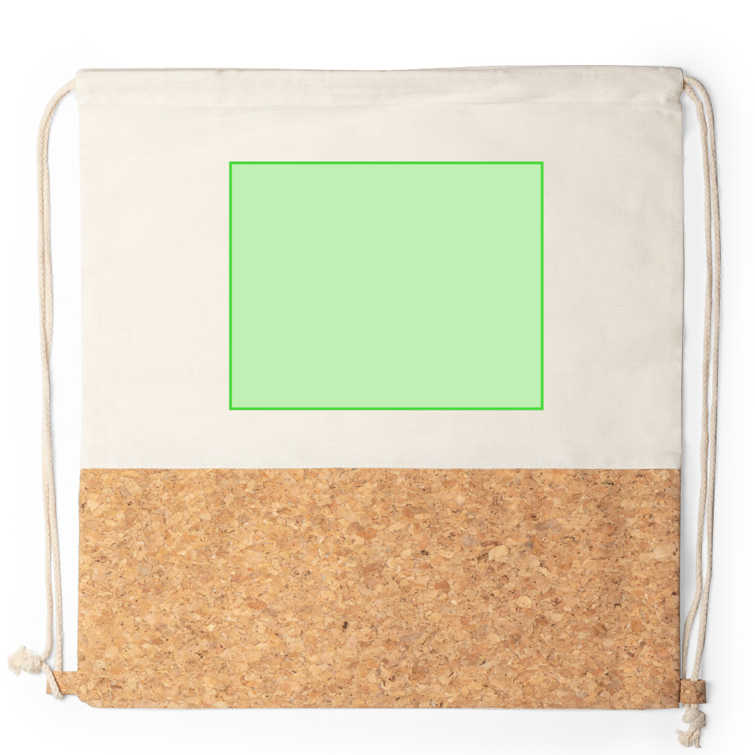 Mochila de cuerdas de corcho natural y algodón 145 g/m² con cuerdas naturales y esquinas reforzadas