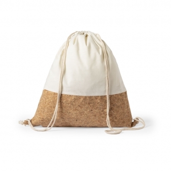 Mochila de cuerdas de corcho natural y algodón 145 g/m² con cuerdas naturales y esquinas reforzadas