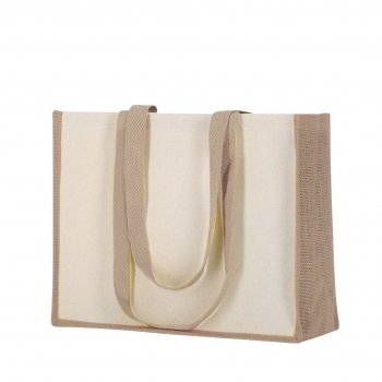 Bolsa de algodón compacta asas largas 39×31 cm pequeño formato