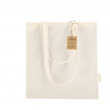 Bolsa de algodón orgánico 120 g/m² línea nature con distintivo