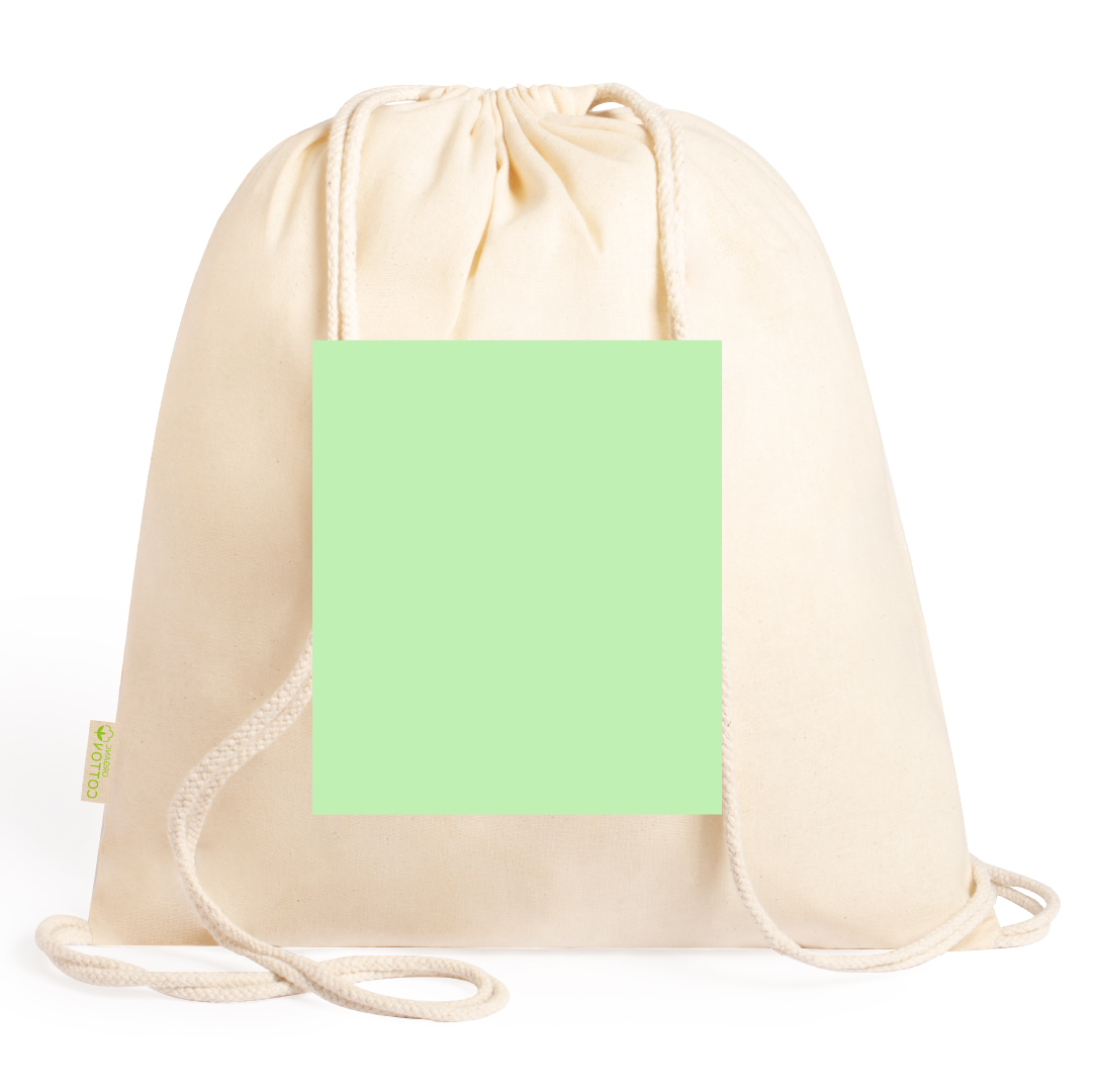 Mochila de cuerdas de algodón orgánico 100% 120 g/m² con cuerdas de algodón y resistencia 9 kg
