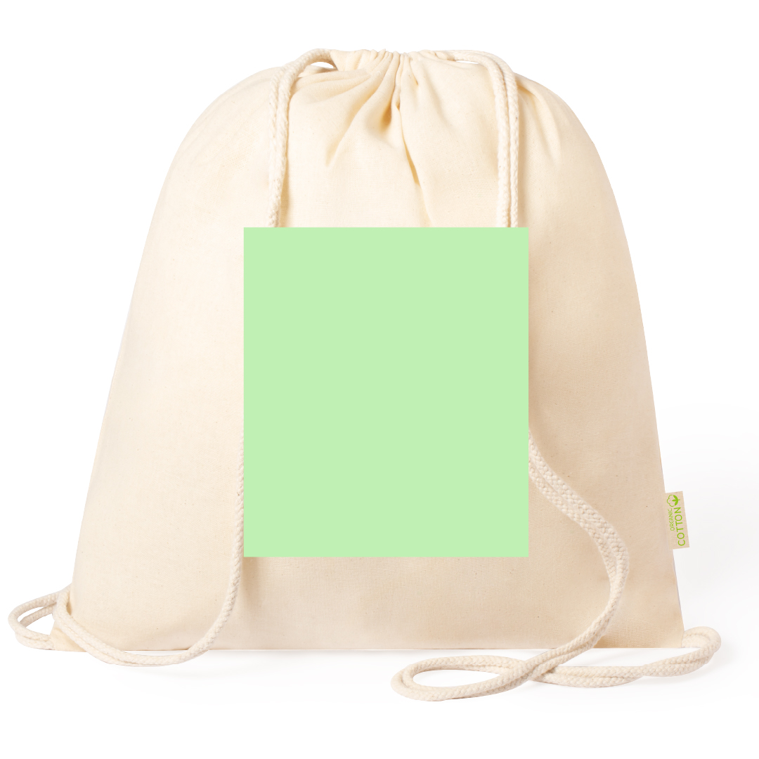 Mochila de cuerdas de algodón orgánico 100% 120 g/m² con cuerdas de algodón y resistencia 9 kg