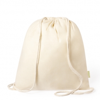 Mochila de cuerdas de algodón orgánico 100% 120 g/m² con cuerdas de algodón y resistencia 9 kg