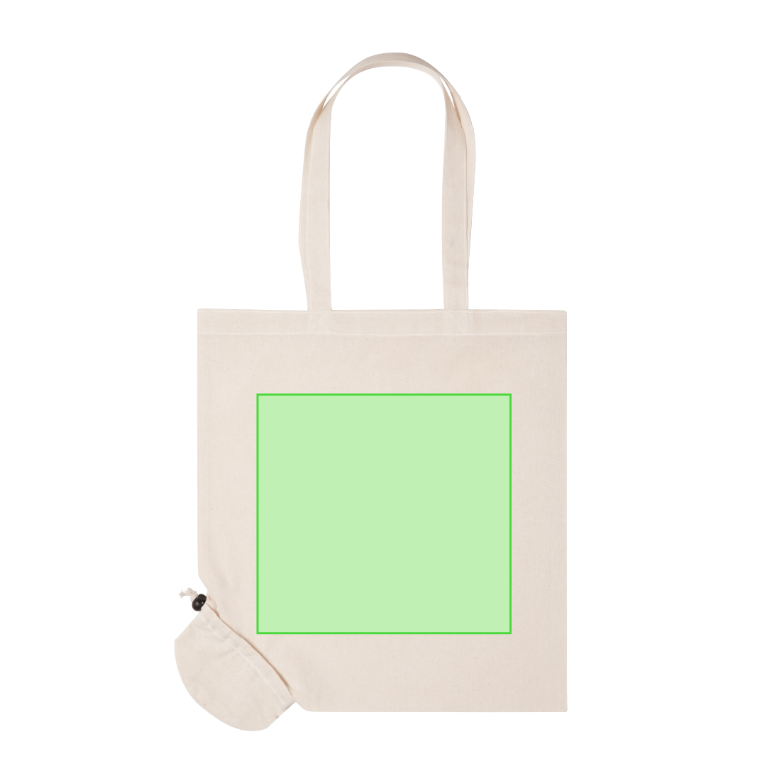 Bolsa plegable de algodón orgánico 120 g/m² con cordón