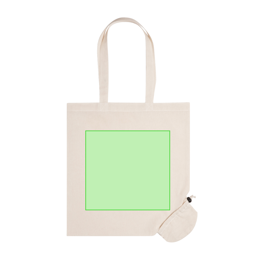 Bolsa plegable de algodón orgánico 120 g/m² con cordón