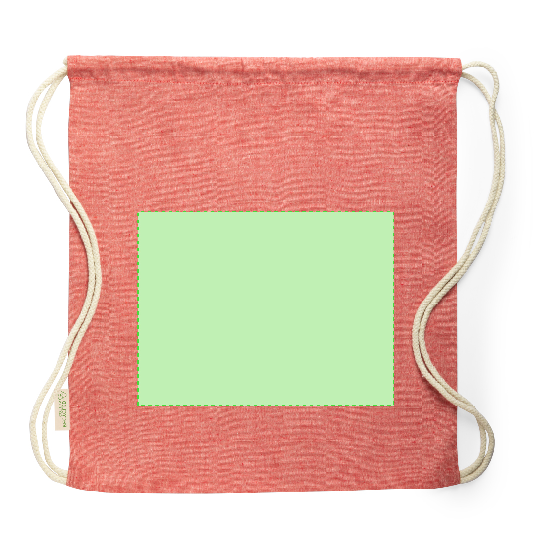 Mochila de cuerdas de algodón reciclado 100% 120 g/m² con cuerdas de algodón y gama nature