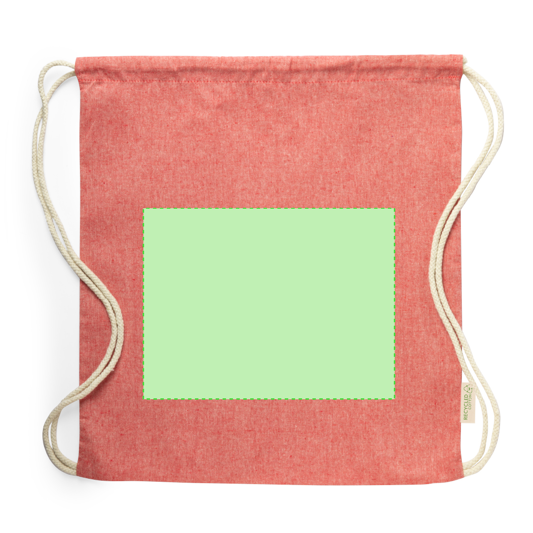 Mochila de cuerdas de algodón reciclado 100% 120 g/m² con cuerdas de algodón y gama nature