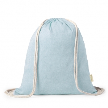 Mochila de cuerdas de algodón reciclado 100% 120 g/m² con cuerdas de algodón y gama nature
