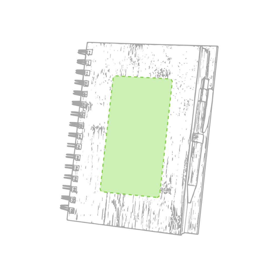 Libreta de bambú natural rígida con 80 hojas y bolígrafo