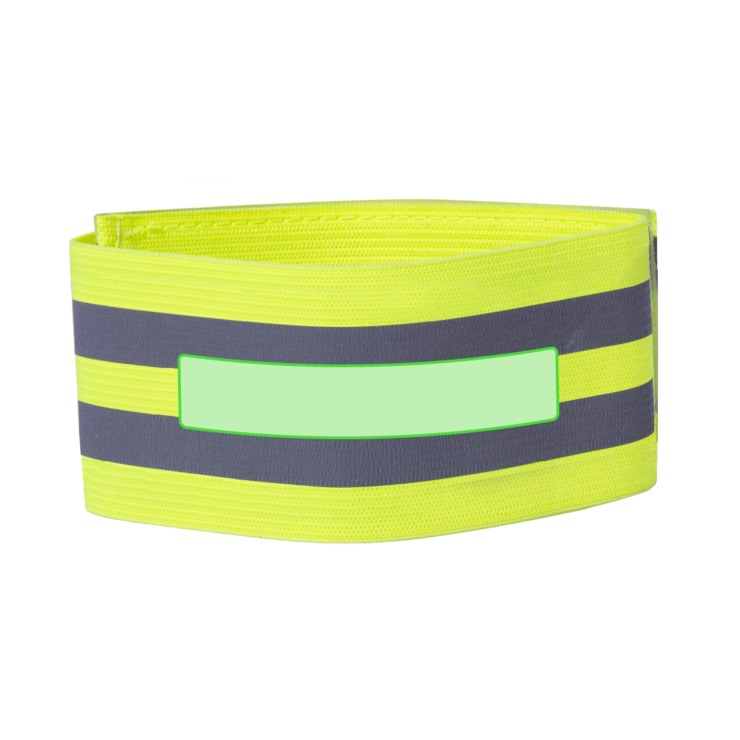 Brazalete reflectante de poliéster con elastano con bandas reflectantes