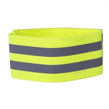 Brazalete reflectante de poliéster con elastano con bandas reflectantes