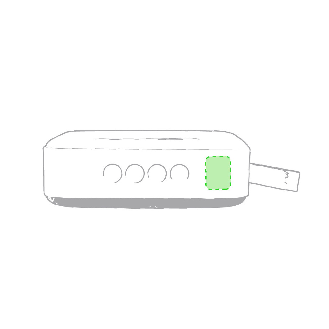 Altavoz Bluetooth 5.0 bicolor con rejilla de poliéster, asa en silicona a juego, radio FM y 3W
