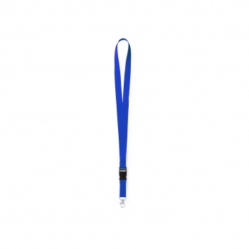 Lanyard de poliéster con hebilla multifunción y gancho metálico en variados colores
