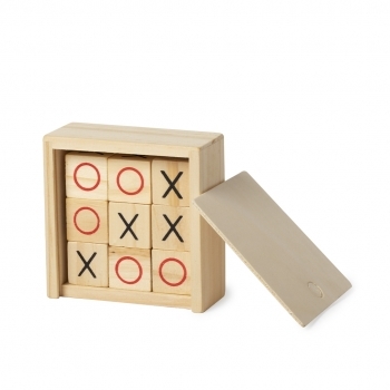 Juego de mesa de 9 piezas de madera en estuche con tapa deslizante