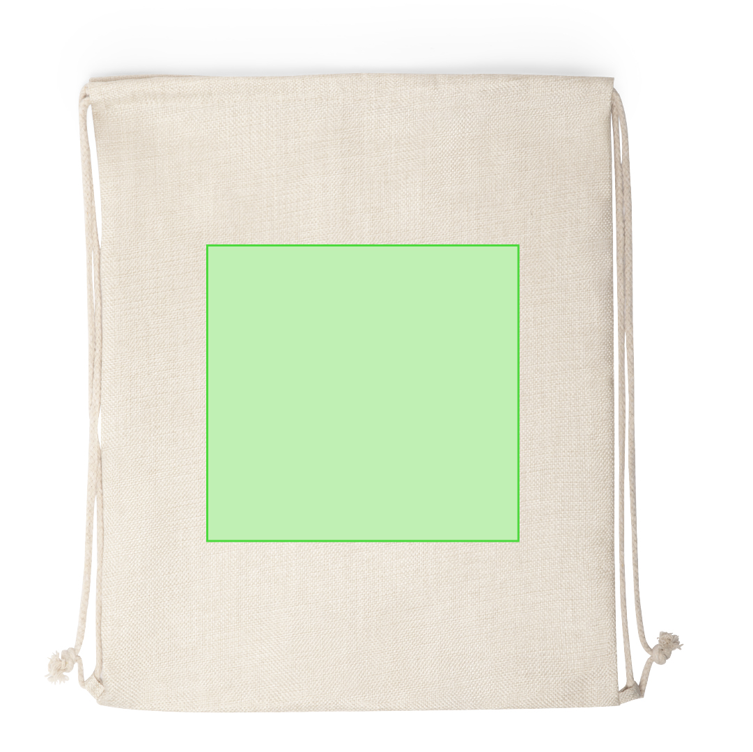 Mochila de cuerdas de poliéster especial para sublimación con cuerdas naturales y esquinas reforzadas